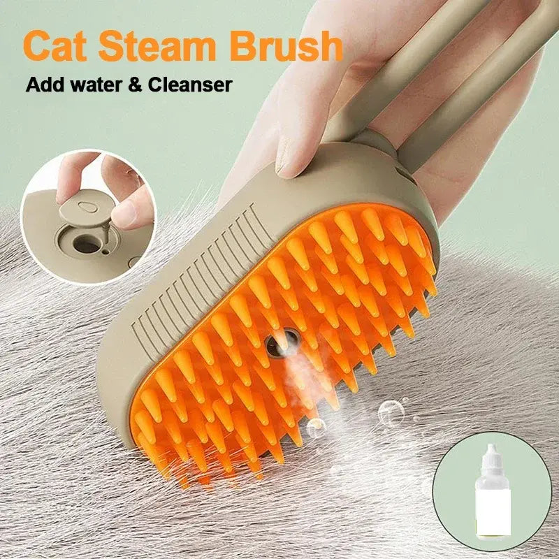 3-in-1 Pet Grooming Steamer Brush