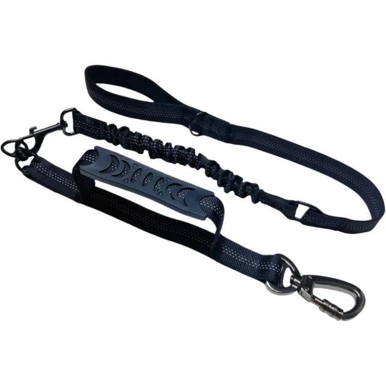 4 FT Dual Handle No-Pull Reflective Tactical Bungee Dog Leash