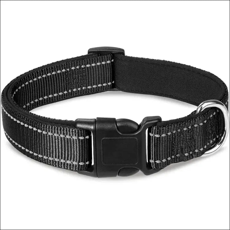 Adjustable Reflective Weatherproof Neoprene Padded Nylon Collar For Big Dog