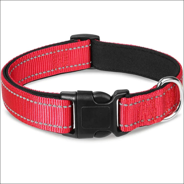 Adjustable Reflective Weatherproof Neoprene Padded Nylon Collar For Big Dog