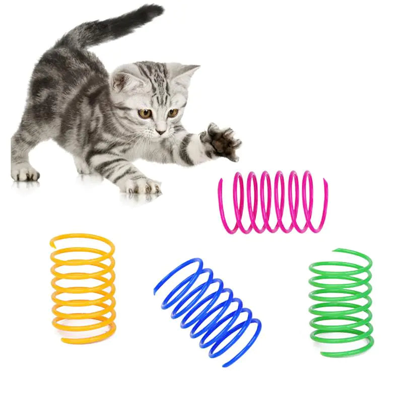 8pcs Cat Colorful Spring Toys