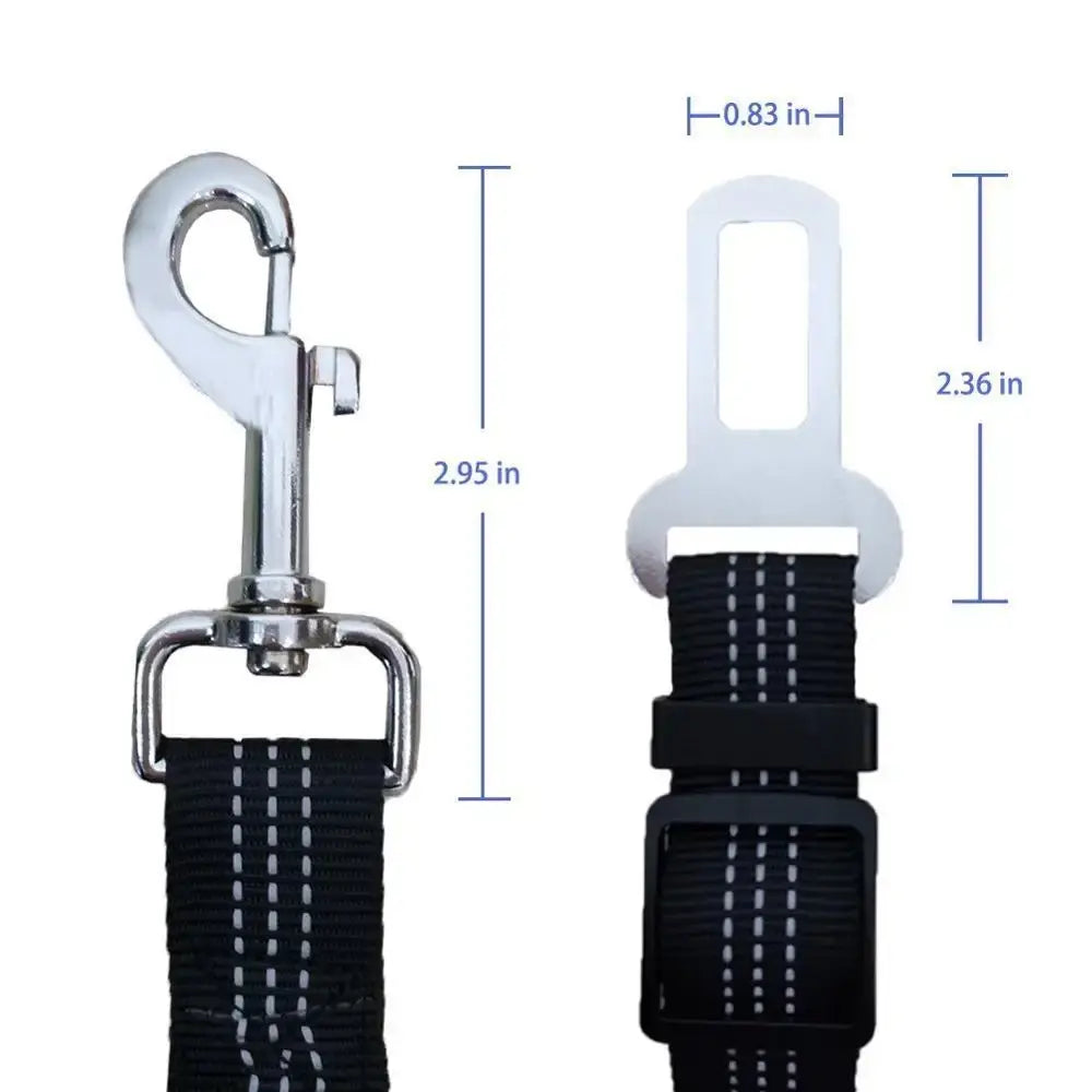 Reflective Adjustable Bungee Nylon Dog Car Seat Belt