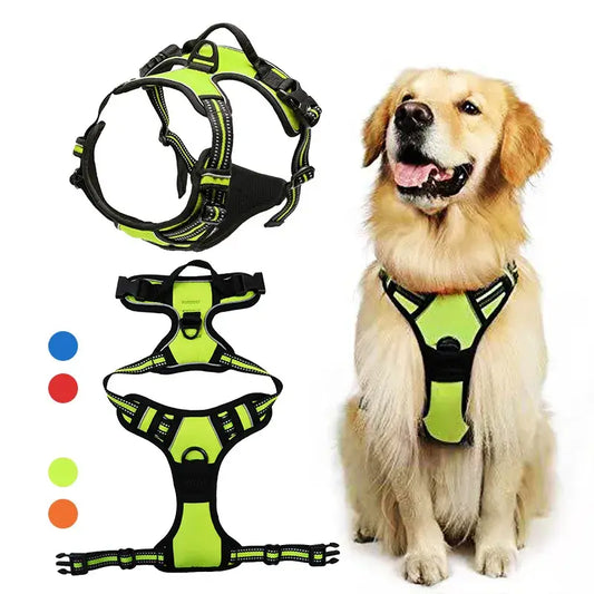 Reflective Dog Harness with Handle and Explosion-Proof Buckle