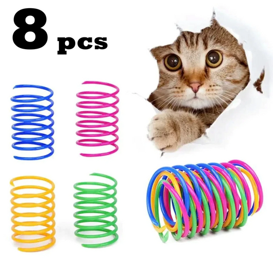 8pcs Cat Colorful Spring Toys