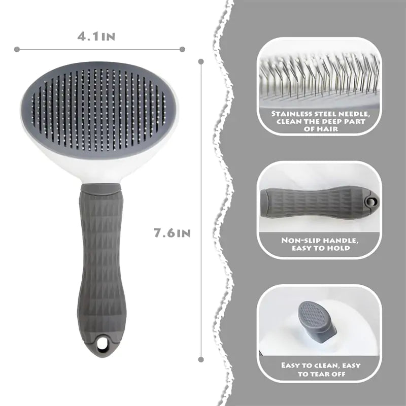 Self-Cleaning Pet Grooming Brush for Dogs & Cats