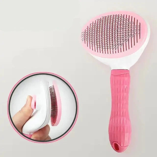 Self-Cleaning Pet Grooming Brush for Dogs & Cats